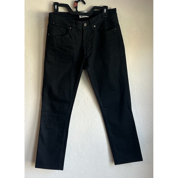 Acne Studios Men's Max Cash Black Denim Jeans 31x27 Slim Straight Luxury Read
